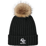 Curry College Faux Fur Pom Beanie