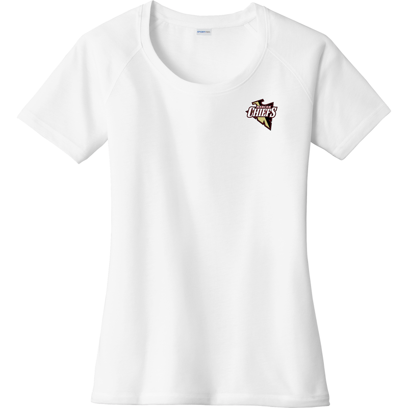 Mercer Chiefs Ladies PosiCharge Tri-Blend Wicking Scoop Neck Raglan Tee