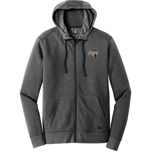 Mercer Chiefs New Era Tri-Blend Fleece Full-Zip Hoodie