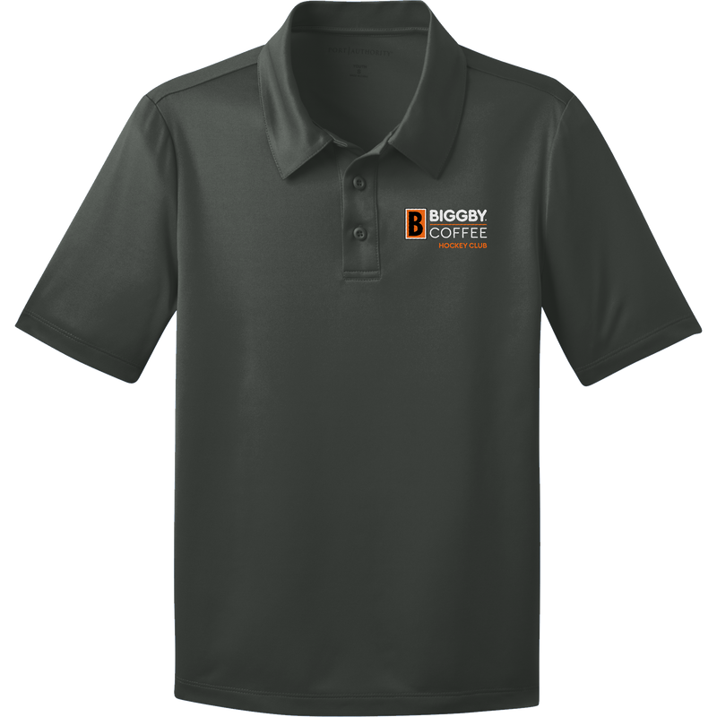 Biggby Coffee Hockey Club Youth Silk Touch Performance Polo