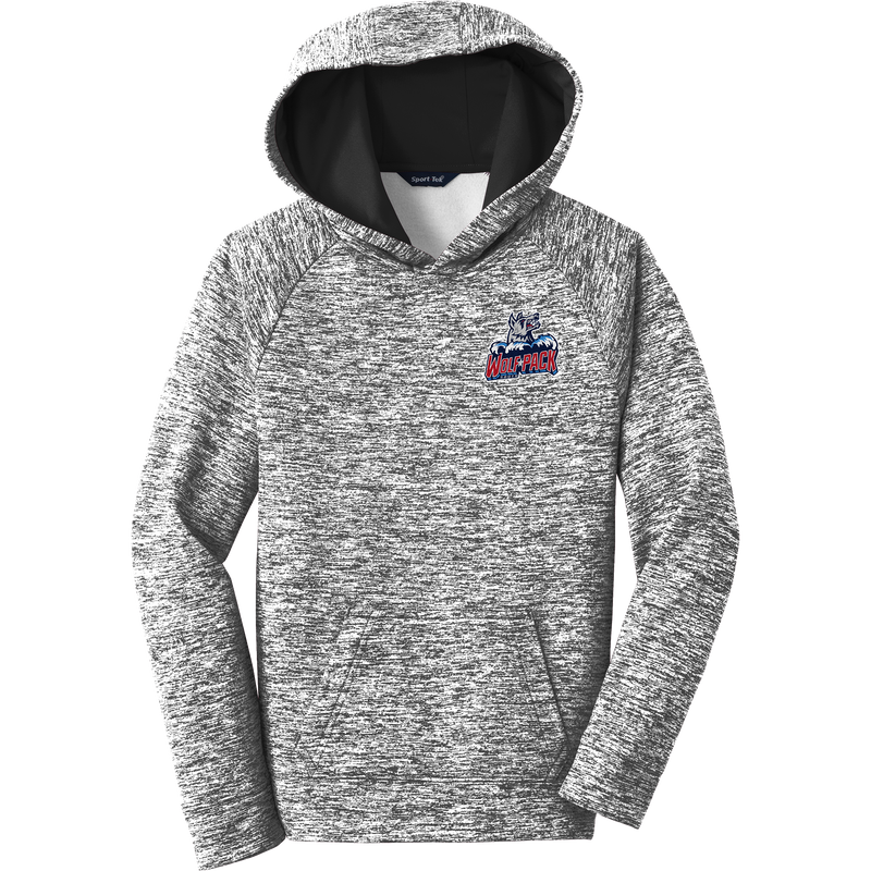 CT Wolfpack South Youth PosiCharge Electric Heather Fleece Hooded Pullover